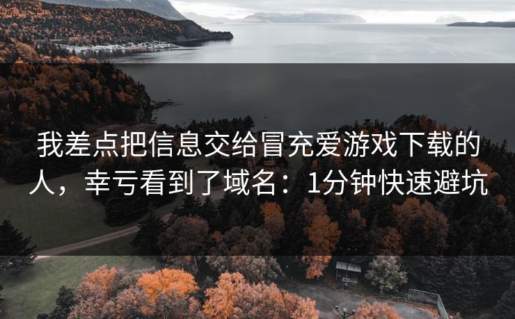 我差点把信息交给冒充爱游戏下载的人，幸亏看到了域名：1分钟快速避坑