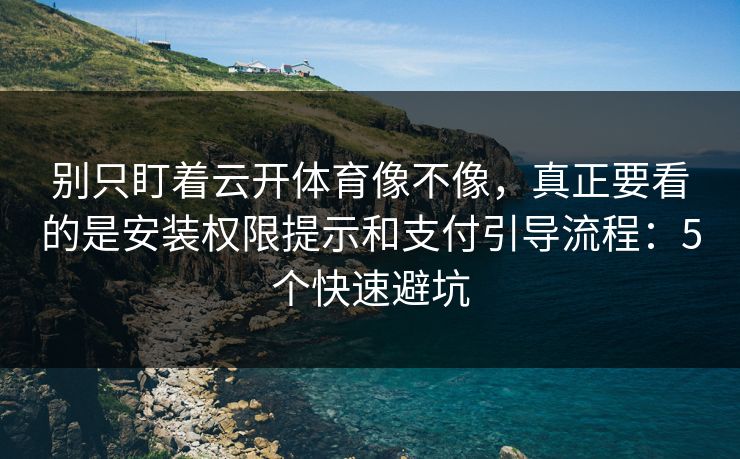 别只盯着云开体育像不像，真正要看的是安装权限提示和支付引导流程：5个快速避坑